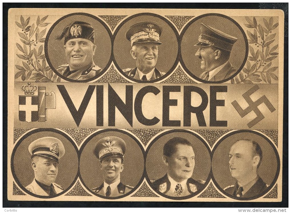 1939  Propaganda Cards 'Vincere' Showing 7 Portraits Of German And Italian Leaders Incl. Hitler, Mussolini &amp; Goering - Sonstige & Ohne Zuordnung