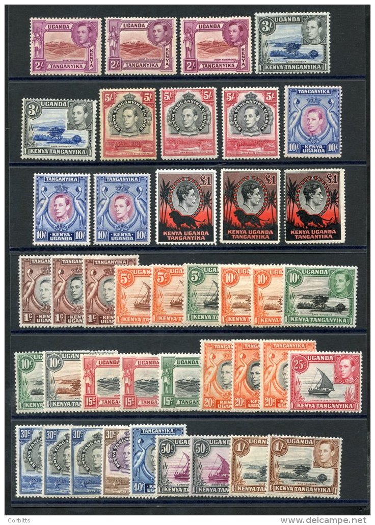 1938-54 KGVI Defin Set, Almost Complete M With Shades, Perfs Etc. Incl. 5s (3), 10s (3), &pound;1 (3), From SG.131/150b, - Autres & Non Classés