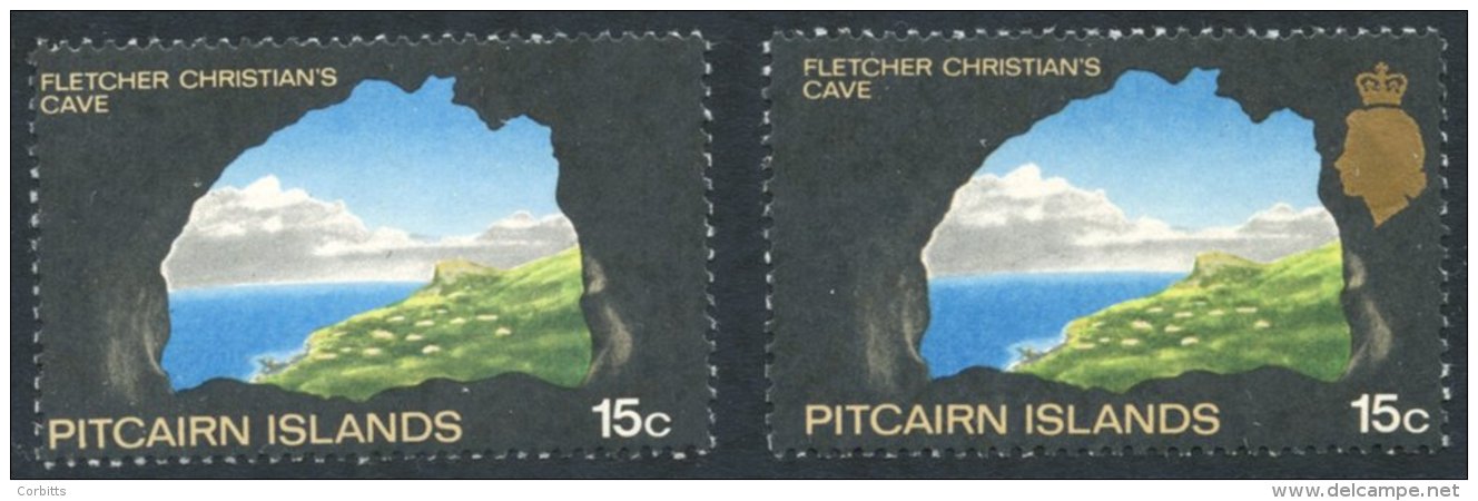 1969-75 15c Fletcher Christians Cave With Queen's Head Omitted, UM Example With Normal, SG.102a. Cat. &pound;1000. - Sonstige & Ohne Zuordnung