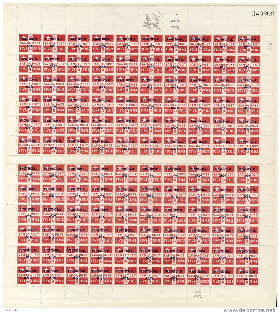 1899-1900 Provisional Govt New Printings &frac12;d, 1d, 2d, 4d, 5d &amp; 6d Vals - Each A Complete Sheet Of 120. The She - Sonstige & Ohne Zuordnung