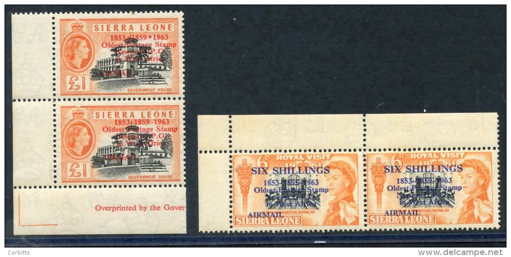 1963 Postal Anniversary 6s On 6d Showing Variety '1895' Instead Of '1859' In Corner Marginal Pair With Normal, SG.283/28 - Sonstige & Ohne Zuordnung