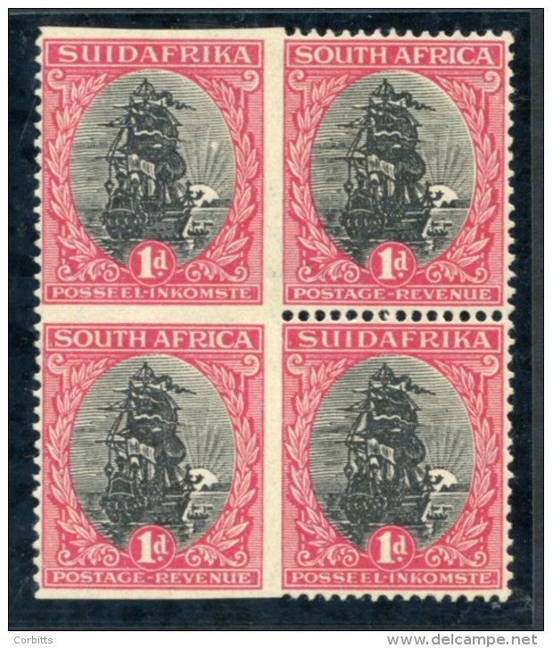 1926-27 1d Black &amp; Carmine, Block Of Four Containing A Vertical Pair Variety Imperforate On Three Sides, M With Smal - Sonstige & Ohne Zuordnung