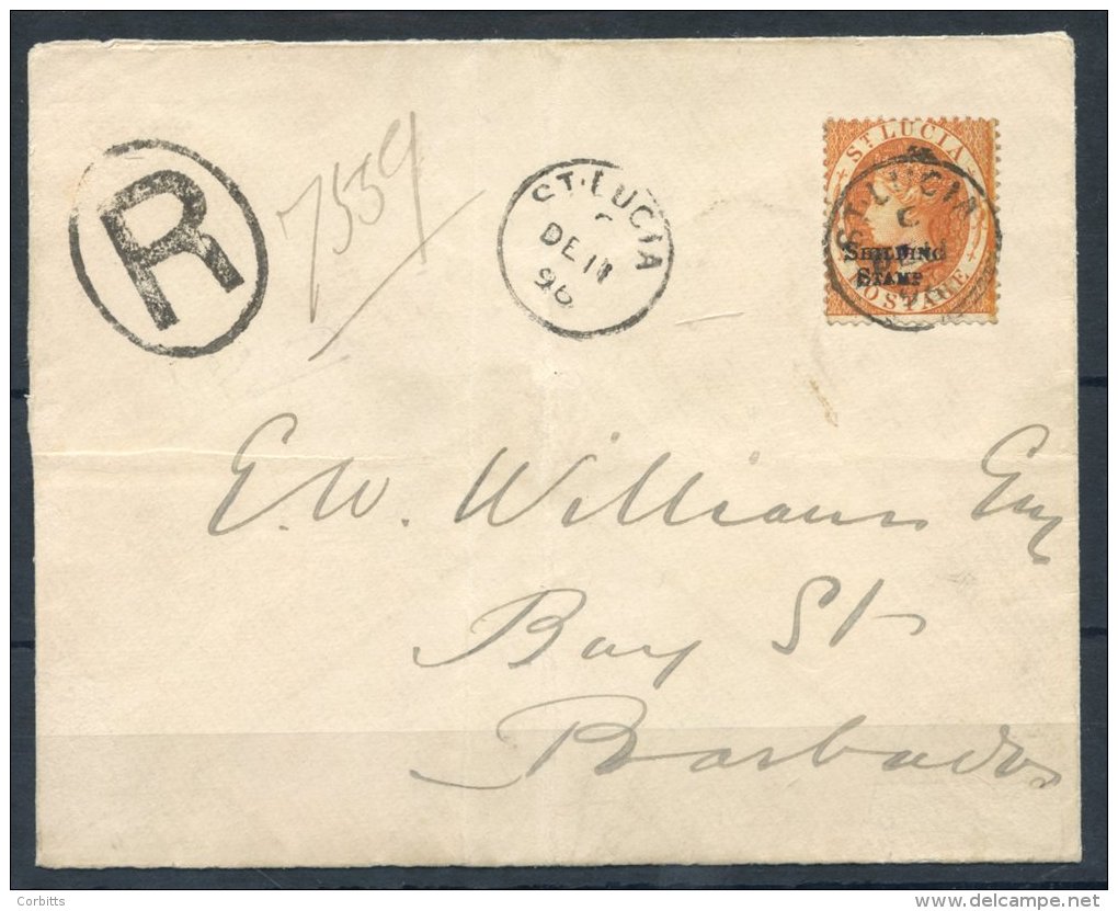 1881 CC Overprinted In Small Capitals, 1s Orange Showing The Official Attempt To Remove The Variety 'SHILDING' With Red - Sonstige & Ohne Zuordnung