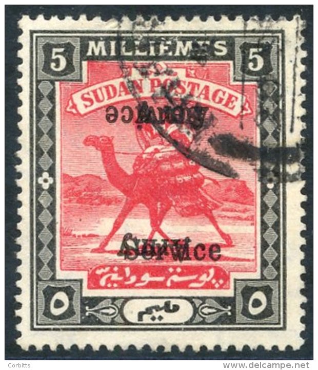 1906-11 5m Scarlet &amp; Black, Variety Ovpt Double - On Inverted, FU, SG.A9, Clear BPA Cert. 1953. (1) Cat. &pound;700 - Sonstige & Ohne Zuordnung