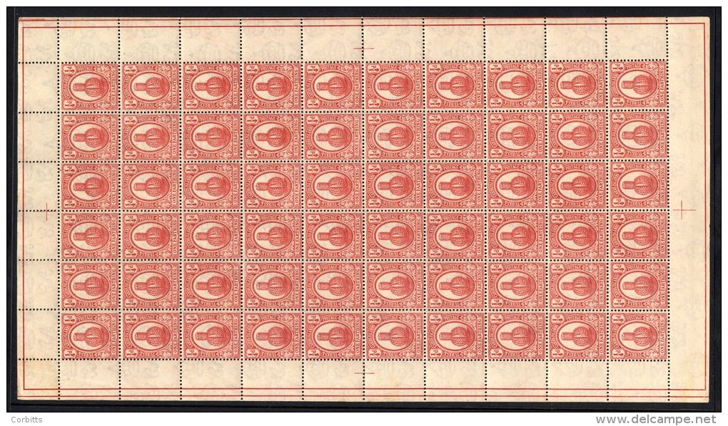 1905-22 UM Range Of Full, Part Sheets/multiples Comprising 1905 &frac12;d (sheet Of 60), SG.110, 1909 &frac14;d Red (2x - Sonstige & Ohne Zuordnung