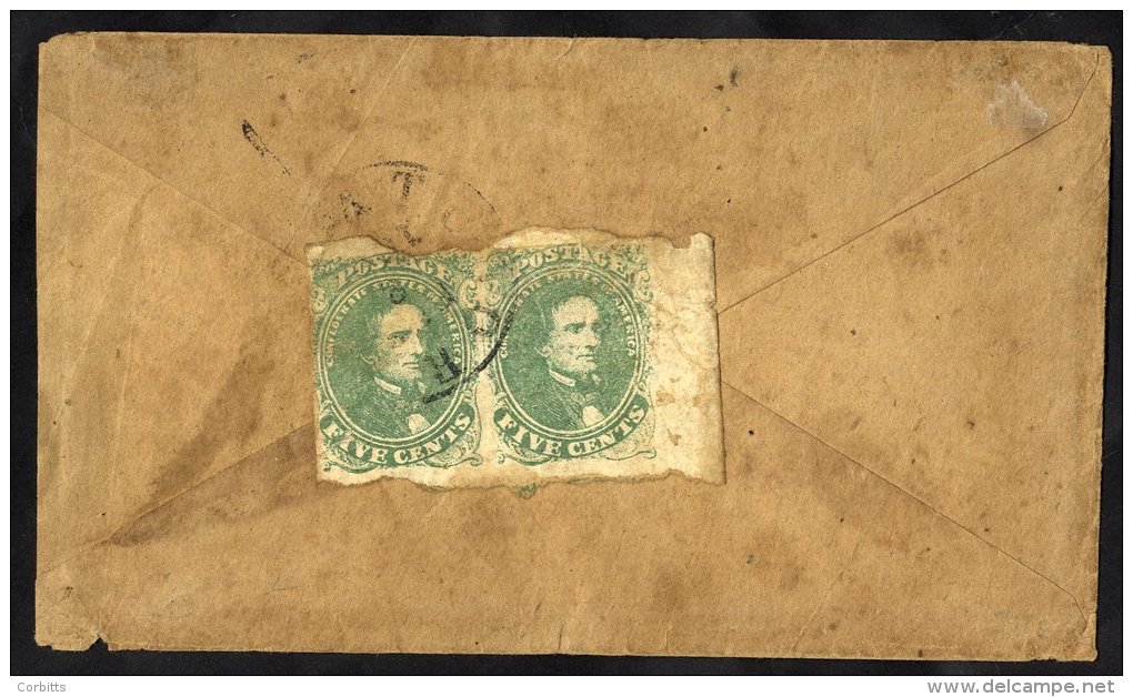 1861 (Circa) Confederate States Patriotic Envelope 'God &amp; Our Rights' With Flag &amp; Cannon Addressed To Flat Rock, - Andere & Zonder Classificatie