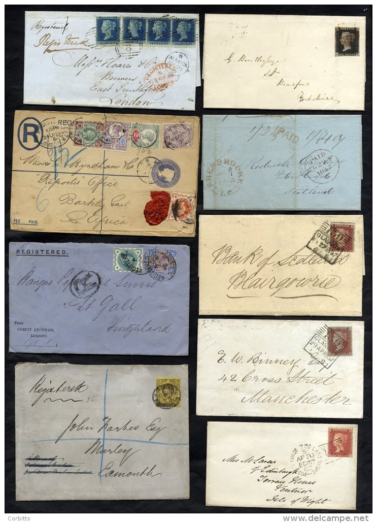 1840-1948 Range Of Covers (31) Incl. 1840 Cover To Bradford Franked Four Margined Penny Black, 1d Stars Covers (3), 1853 - Otros & Sin Clasificación