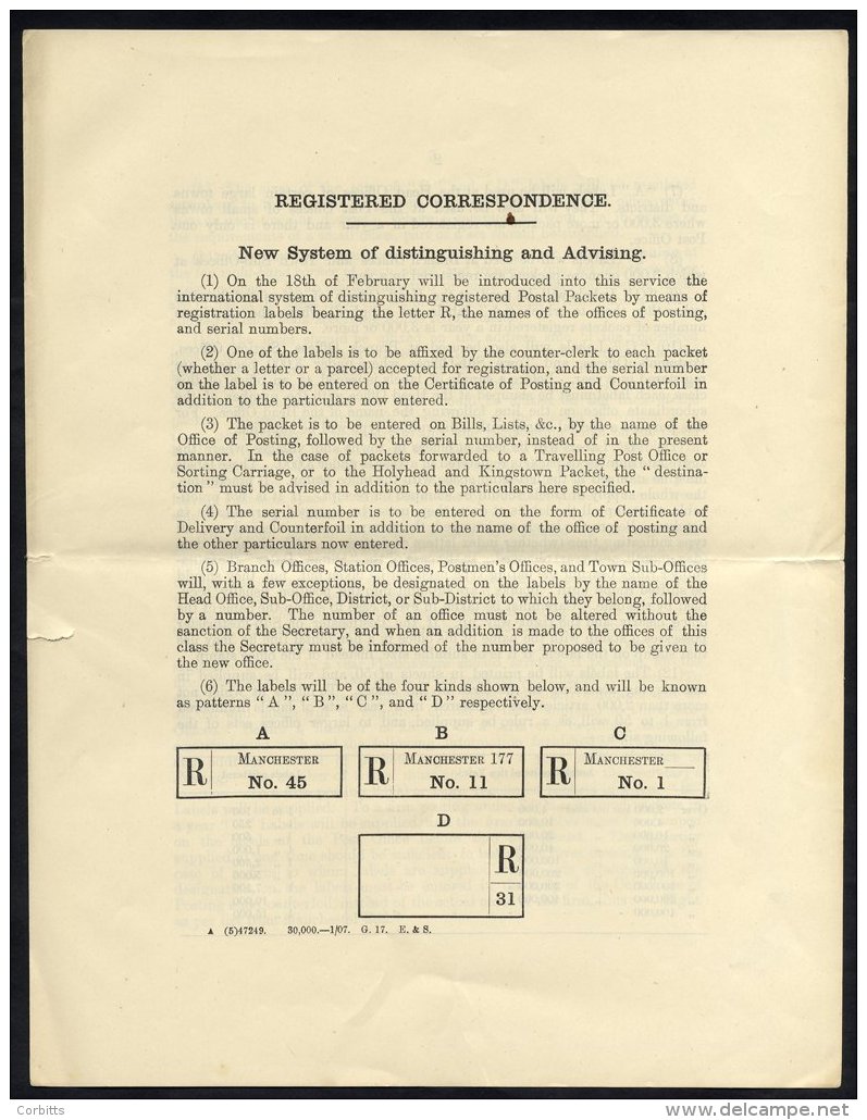 REGISTRATION LABELS Selection Of 24 - All Scottish Types With Some Scarce, Also Three Different Types Of Registered Rece - Sonstige & Ohne Zuordnung