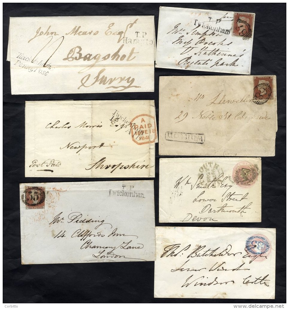 TWICKENHAM DISTRICT POSTMARKS Collection Neatly Displayed On Leaves With Range Of 19 Covers Or Postcards QV-KEVIII Incl. - Other & Unclassified