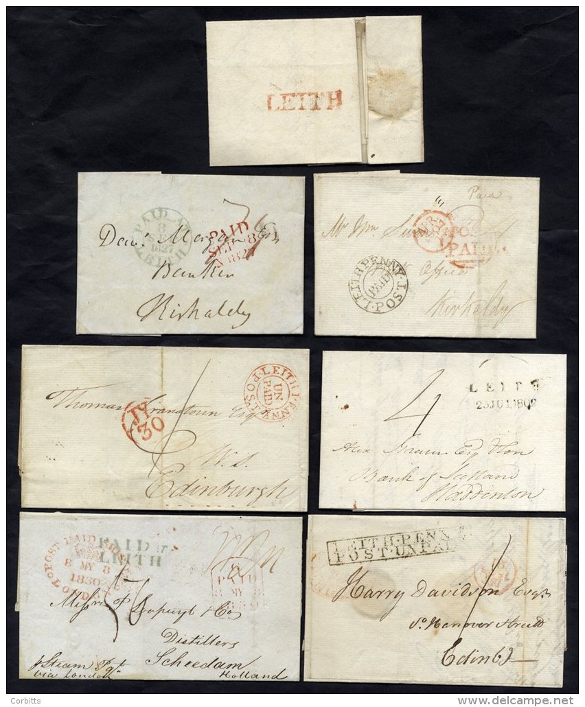 LEITH 1794-1894 Postal History Collection Neatly Presented &amp; Written Up On Leaves Incl. 1784 &amp; 1800 Two Covers L - Other & Unclassified