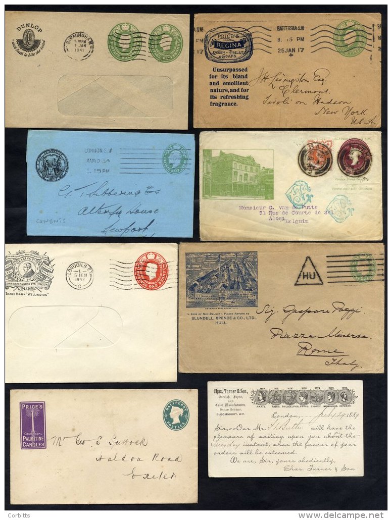 ADVERTISING 1870's-1958 Selection Of 24 Covers Or Cards M &amp; U Showing Various Advertisements Incl. 1894 Alfred Smith - Other & Unclassified