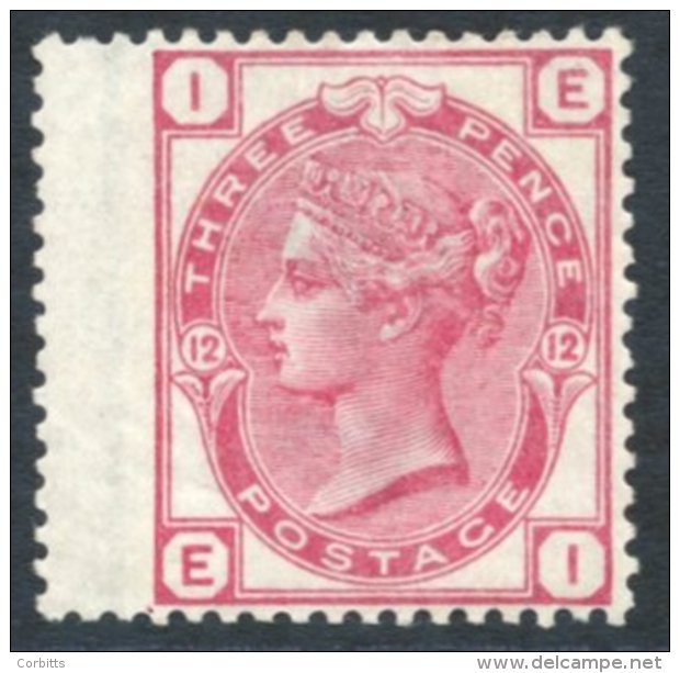 1873 3d Rose Pl.12 Wing Margin M Example, Minor Gum Bends/wrinkles, SG.143. (1) Cat. &pound;525 - Other & Unclassified