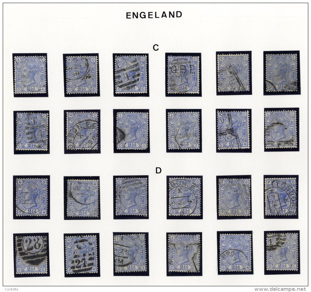 1880-83 2&frac12;d Blue Pl.22 Wmk Crown Almost Complete Reconstructed Sheet, 236 From 240 Letterings, Good To FU Incl. A - Other & Unclassified