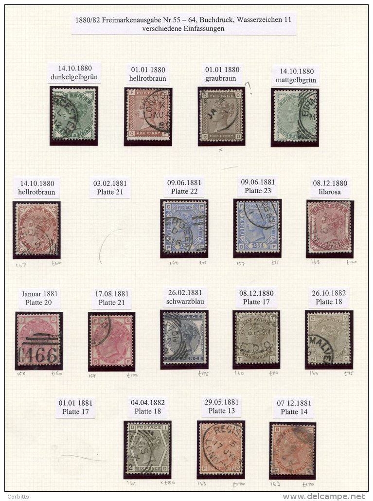 1881 2&frac12;d Pl.22/3 (SG.157), 3d Pl.20/21 (SG.158), 4d Pl.17/18 (SG.160), 6d Pl.18 (SG.161) &amp; 1s Pl.13/14 (SG.16 - Other & Unclassified