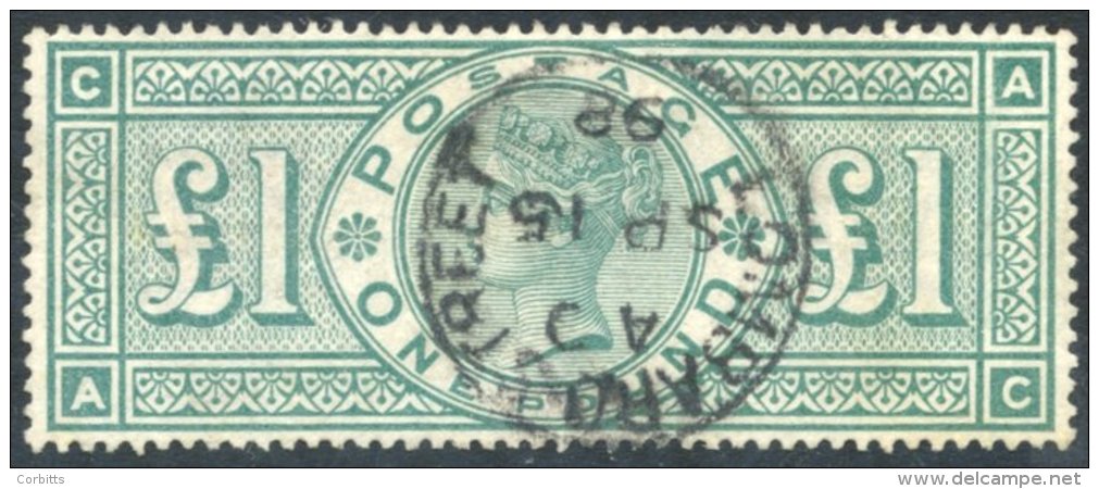 1891 &pound;1 Green AC, VFU Example With A Lombard Street, Sp.15.98 C.d.s, SG.212. - Other & Unclassified