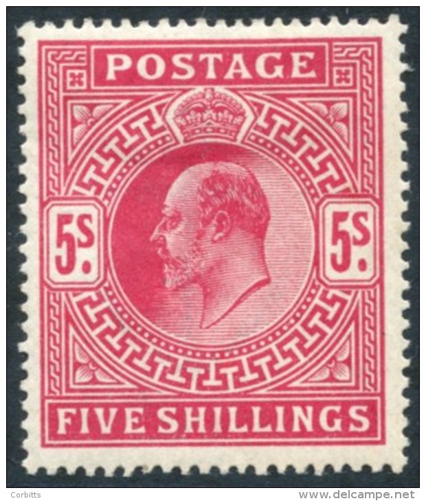1902 5s Bright Carmine M, SG.263. (1) Cat. &pound;450 - Other & Unclassified