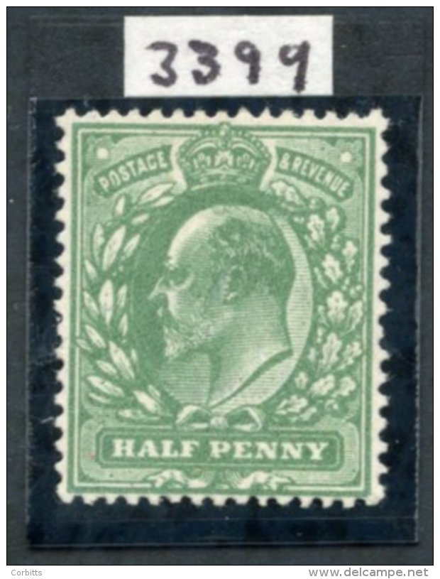 1911 &frac12;d Deep Dull Green (very Blotchy Print), UM, Spec.M4(3), Hendon Cert. 1999. Cat. &pound;1100 - Other & Unclassified