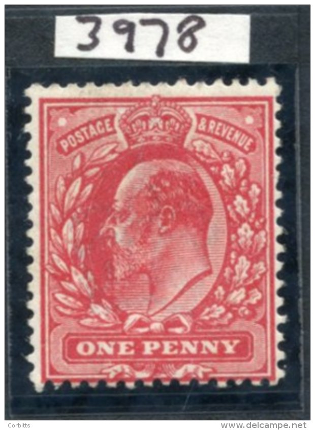 1911 1d Deep Rose-carmine UM, Spec.M6(6), Hendon Cert. 2001. (1) Cat. &pound;600 - Other & Unclassified