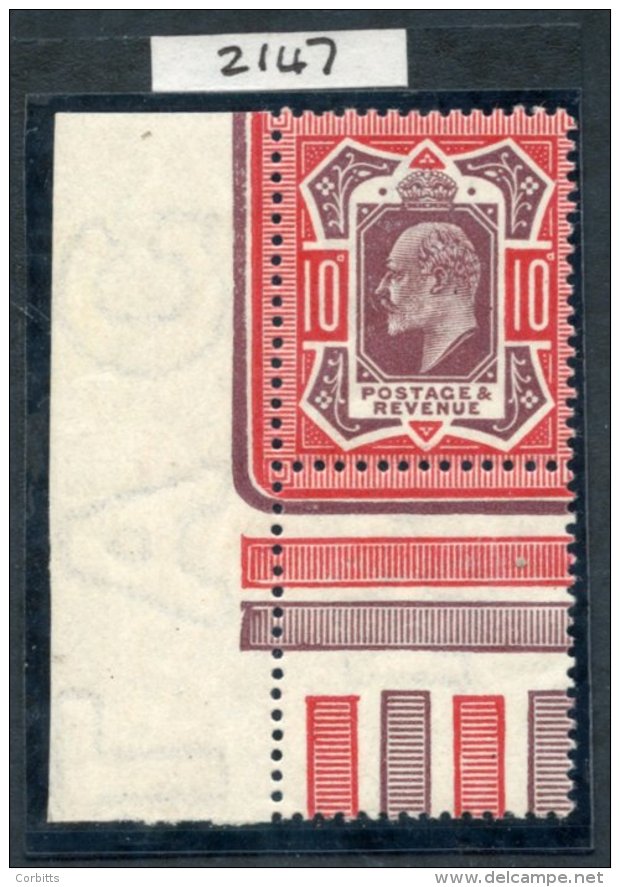 1911 10d Dull Purple &amp; Deep Scarlet, UM Marginal Example, Spec.M44(4), Hendon Cert. 2011. (1) Cat. &pound;500 - Sonstige & Ohne Zuordnung