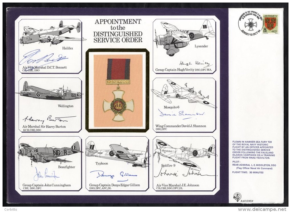 ROYAL AIR FORCE Multi Signed Illustrated Commemorative Covers (15) Regarding Medals/decorations, Each Bearing 7 Or 8 Sig - Other & Unclassified