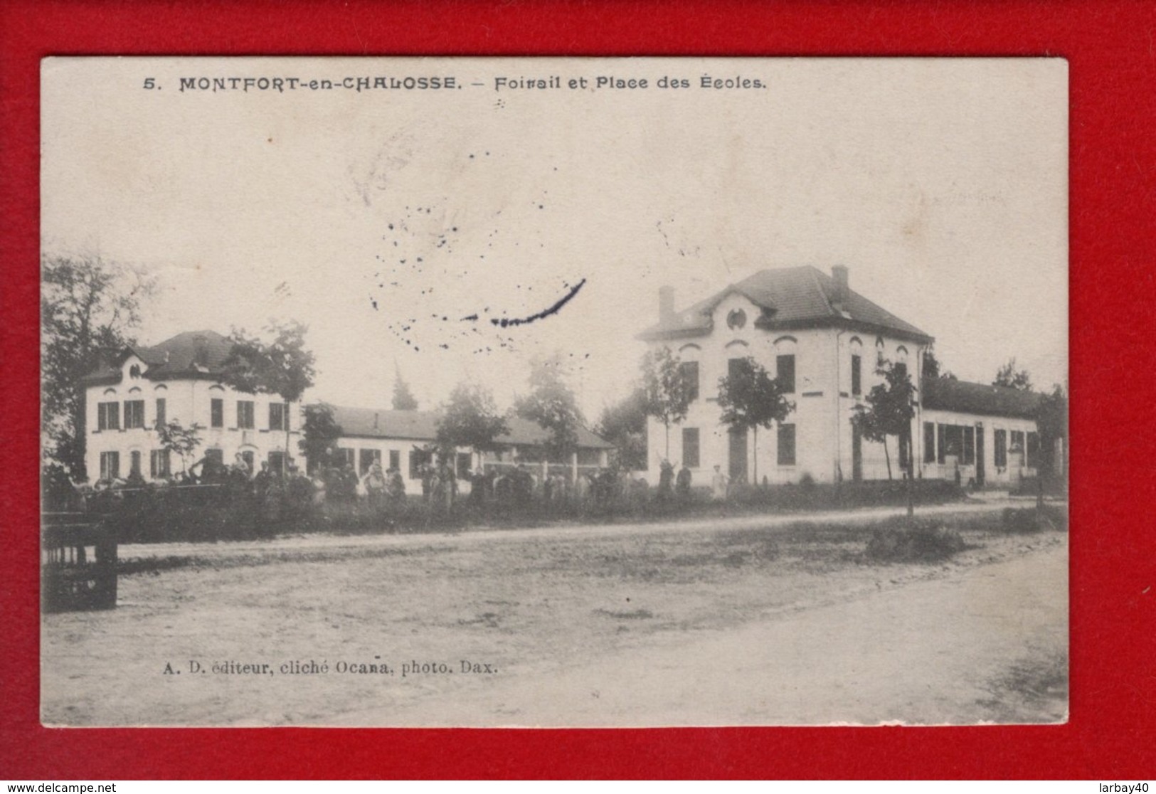 1 Cpa Carte Postale Ancienne - 40 Montfort En Chalosse Foirail Et Place Des Ecoles - Montfort En Chalosse