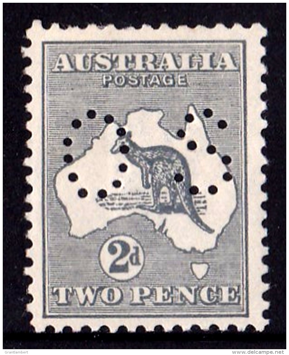 Australia 1915 Kangaroo 2d Grey Die 1 3rd Watermark Perf OS MH - Mint Stamps