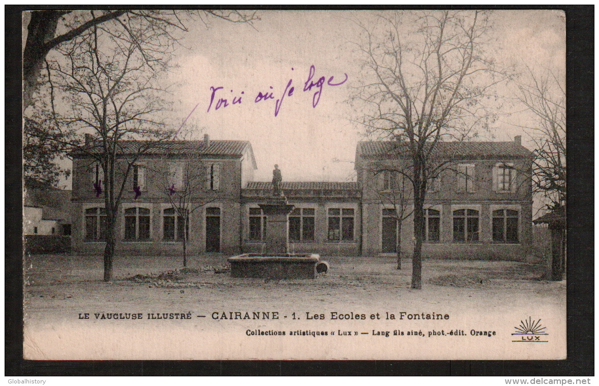 DD1066 - CAIRANNE - LES ECOLES ET LA FONTAINE - Altri & Non Classificati