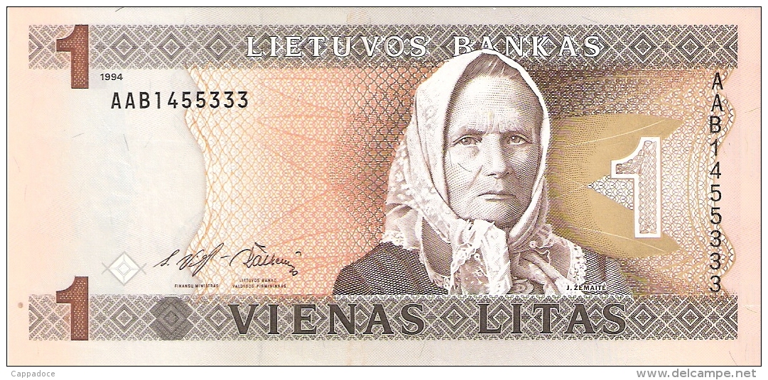 LITUANIE   1 Litas   1994   P. 53a   UNC - Lithuania