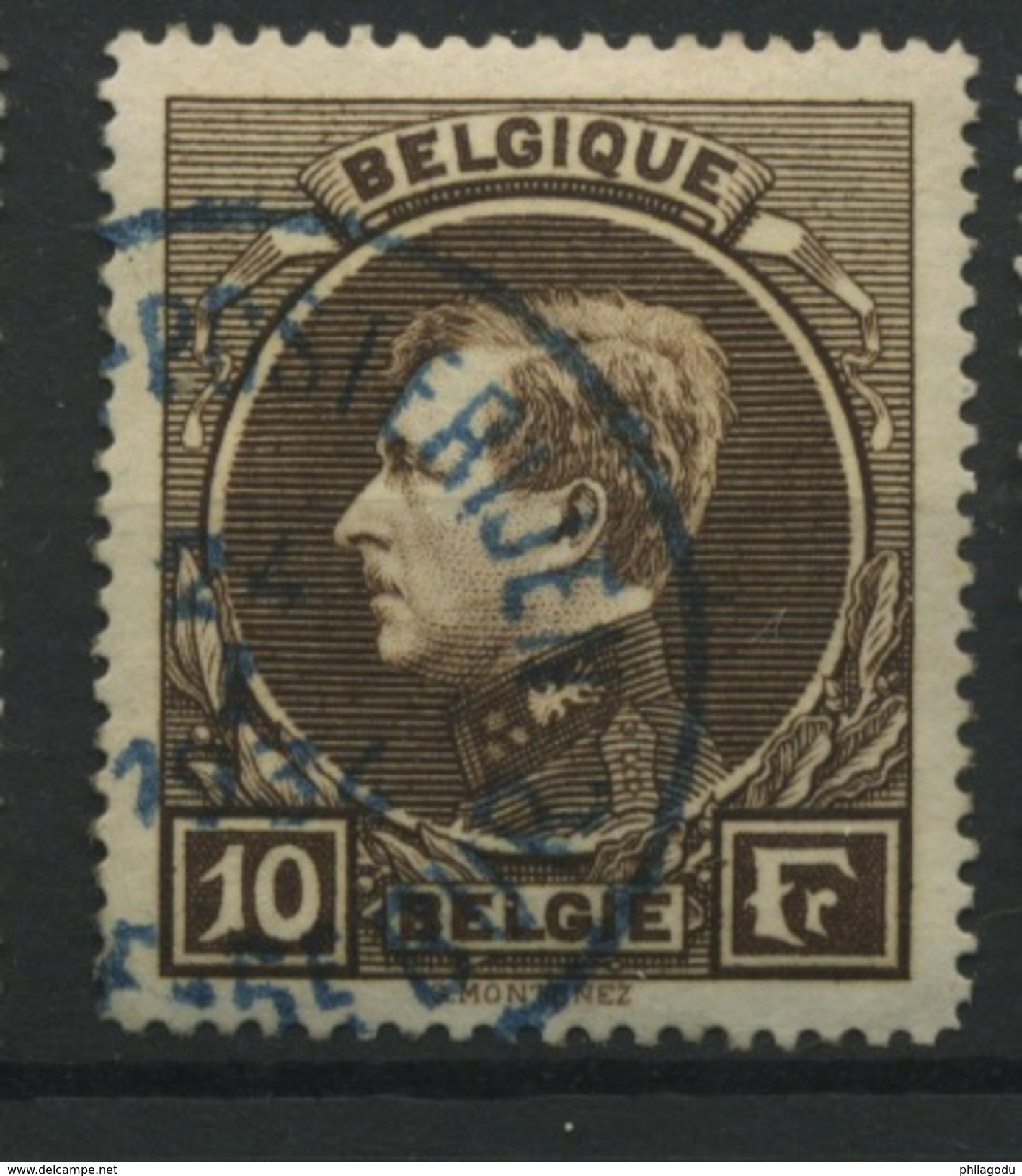 289 Ø  10F Roi Albert De Belgique  Type Montenez Gravé  Coté  5 Euros - Oblitérés