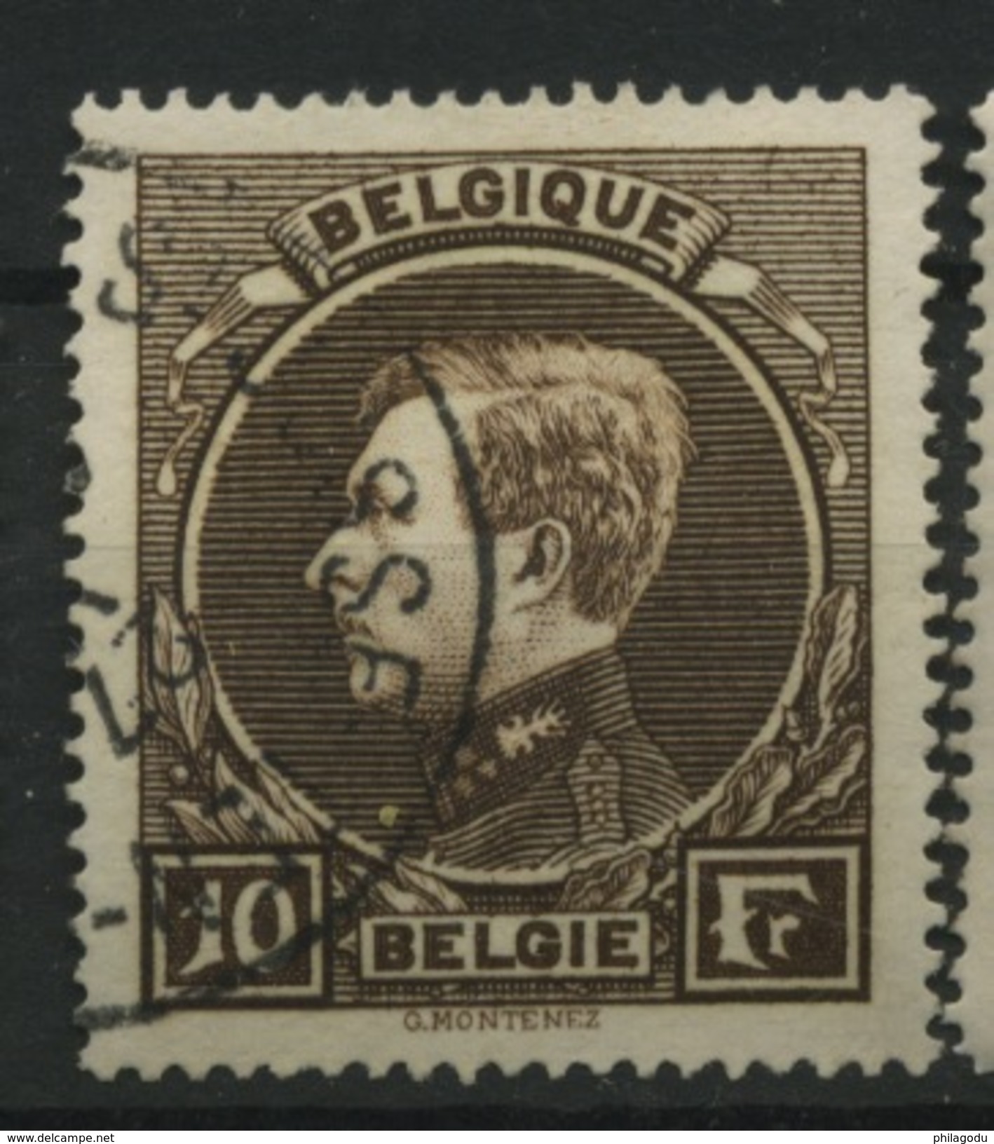 289 Ø  10F Roi Albert De Belgique  Type Montenez Gravé  Coté  5 Euros - Used Stamps