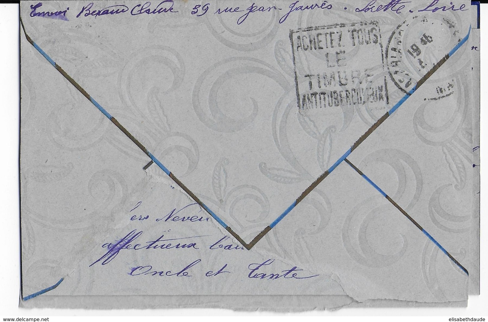 1935 - PAIX SURCHARGE YT N° 366 SEUL Sur ENVELOPPE-LETTRE De LORETTE (LOIRE) => CASABLANCA (MAROC) ! - 1932-39 Paz