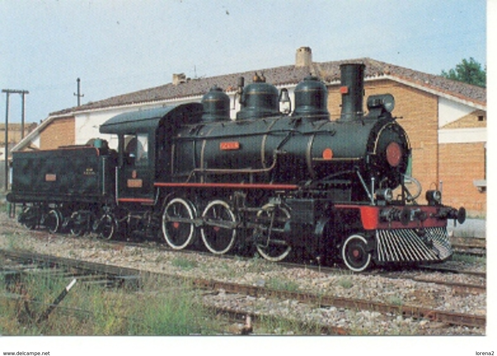 Postal Locomotora De Vapor 1-3-0 Aragon. Estacion De Muel (ref. 7f-1661) - Trenes