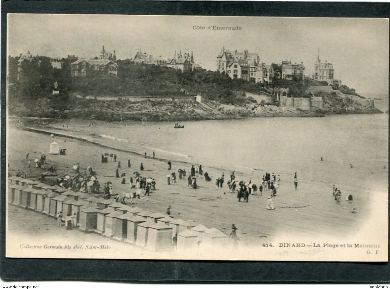 CPA - DINARD - La Plage Et La Malouine, Animé  (dos Non Divisé) - Dinard