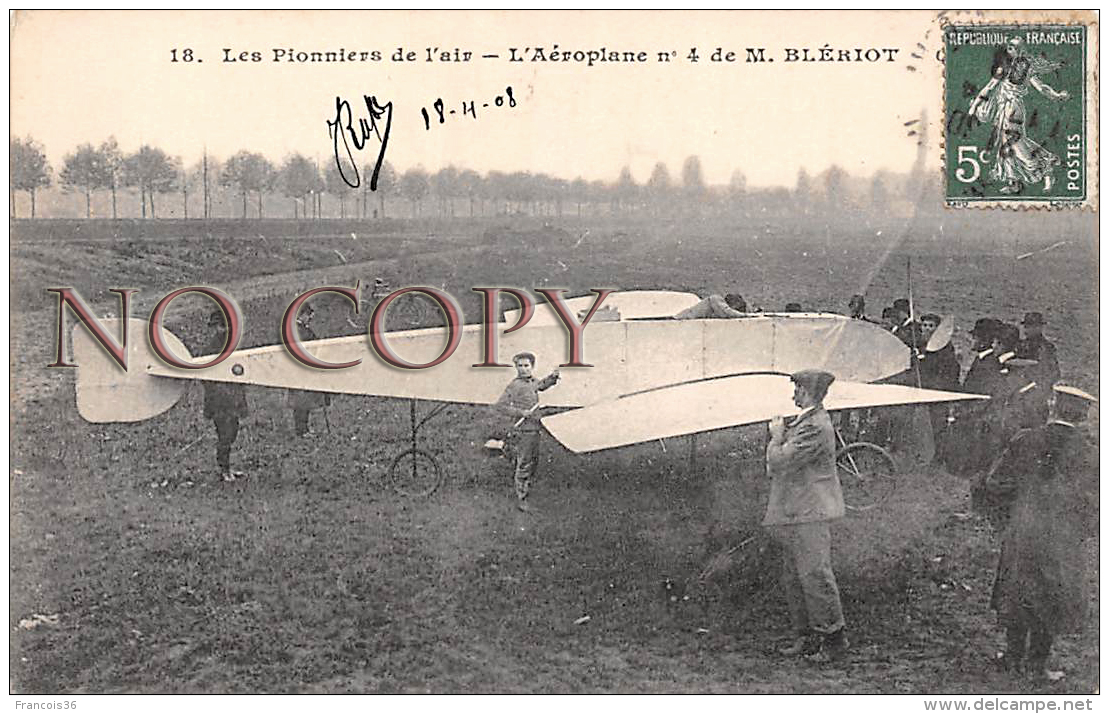 Les Pionniers De L'air - L'Aéroplane N° 4 De Blériot - Aviation - CPA Envoyée 1908 - Autres & Non Classés