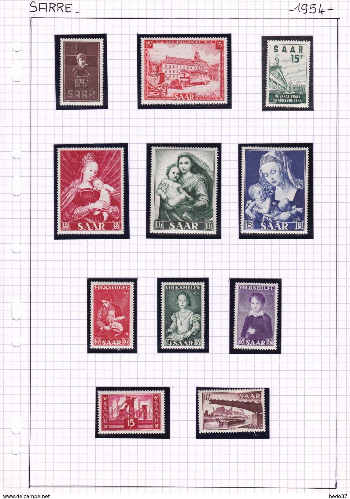 Sarre - Collection Vendue Page Par Page - Timbres Neufs */** / Oblitérés - B/TB - Ongebruikt