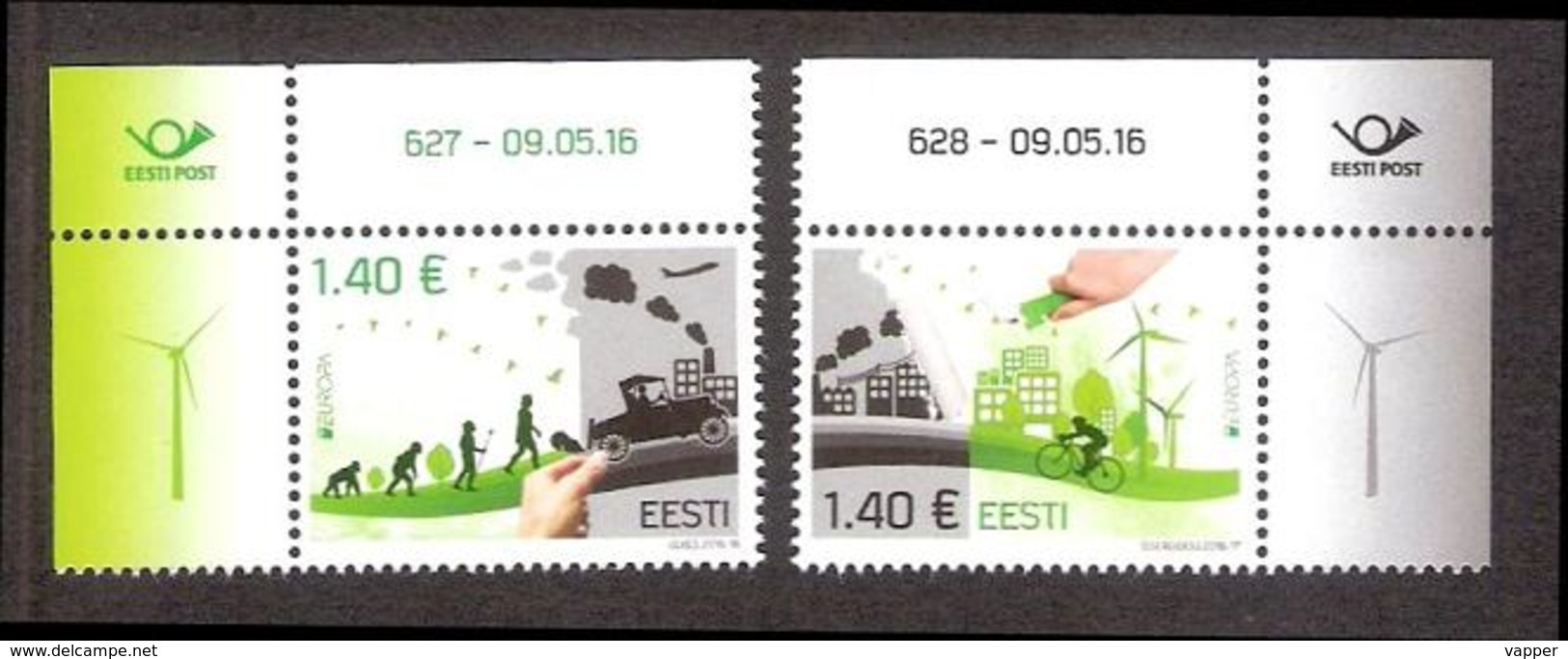 EUROPA - Think Green  Estonia 2016 MNH 2 Corner Stamps With Issue Number Mi 861-62 - 2016