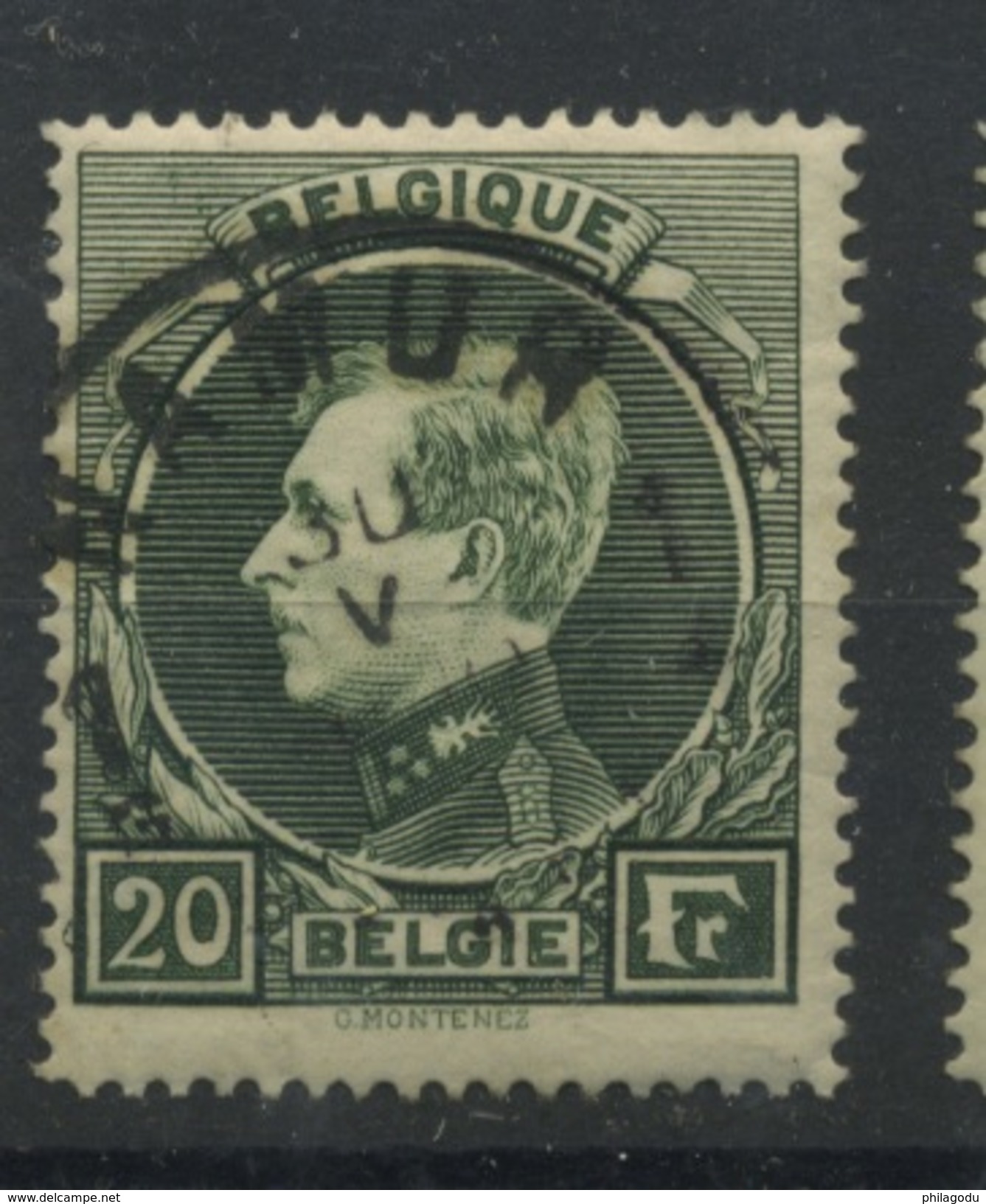 20F Ø  Montenez  Roi Albert De Belgique  Bon Ex. Oblitéré  Cote 25 Euros - 1929-1941 Gran Montenez