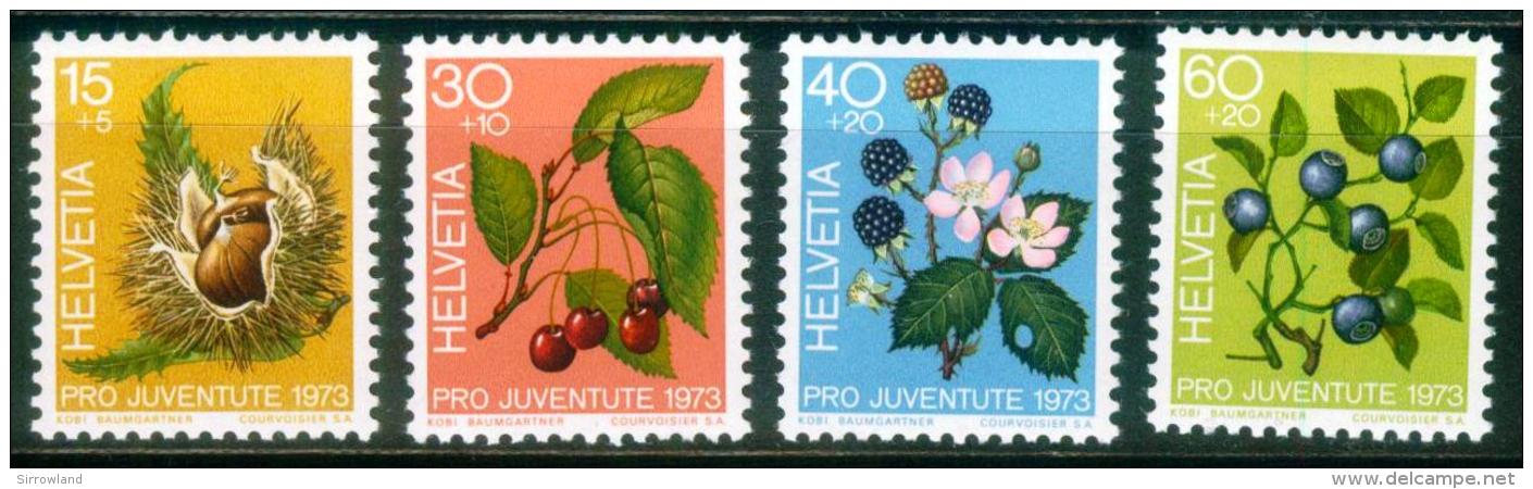 Schweiz  1973  Pro Juventute - Früchte Des Waldes  (4 ** (MNH) Kpl. )  Mi: 1013-16 (3,00 EUR) - Neufs