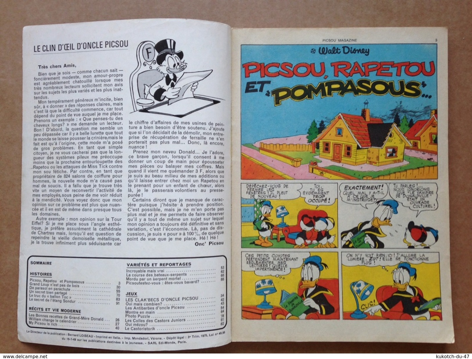 Disney - Picsou Magazine - Année 1975 - N°43 - Picsou Magazine