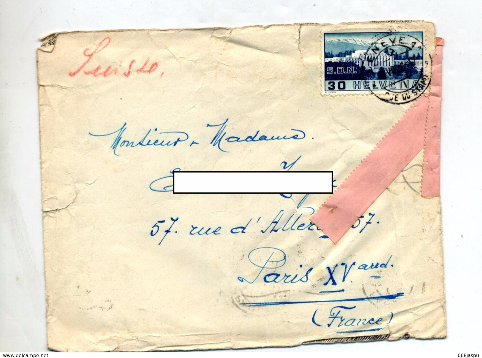 Lettre Cachet Geneve Sur S D N - Poststempel