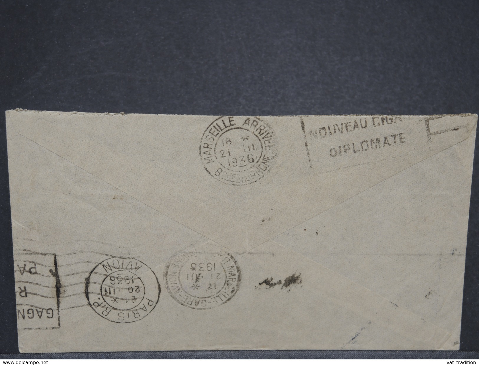 FRANCE / GUYANE - Enveloppe De Cayenne Pour Marseille Par Avion En 1936 , Affranchissement Plaisant - L 6868 - Lettres & Documents