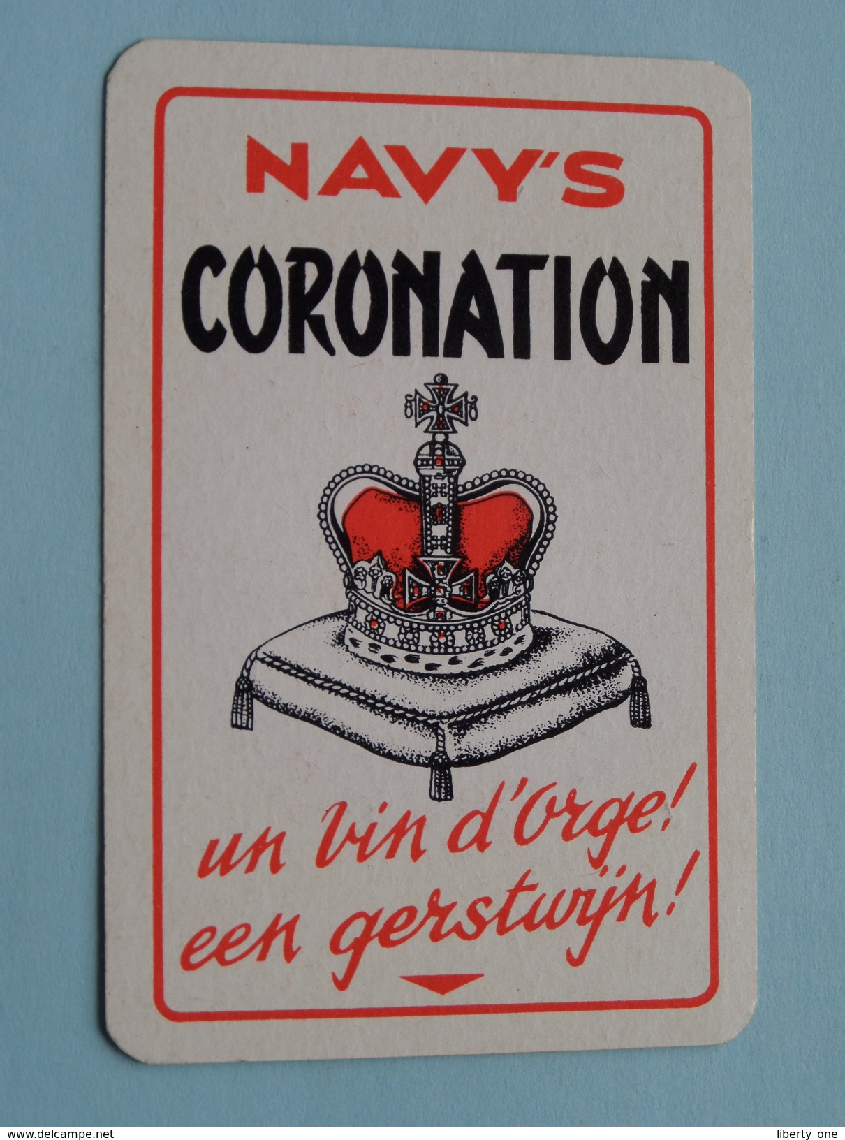 NAVY'S CORONATION Un Vin D'Orge ! Een Gerstwijn !  JOKER ( Details - Zie Foto´s Voor En Achter ) !! - Cartes à Jouer Classiques