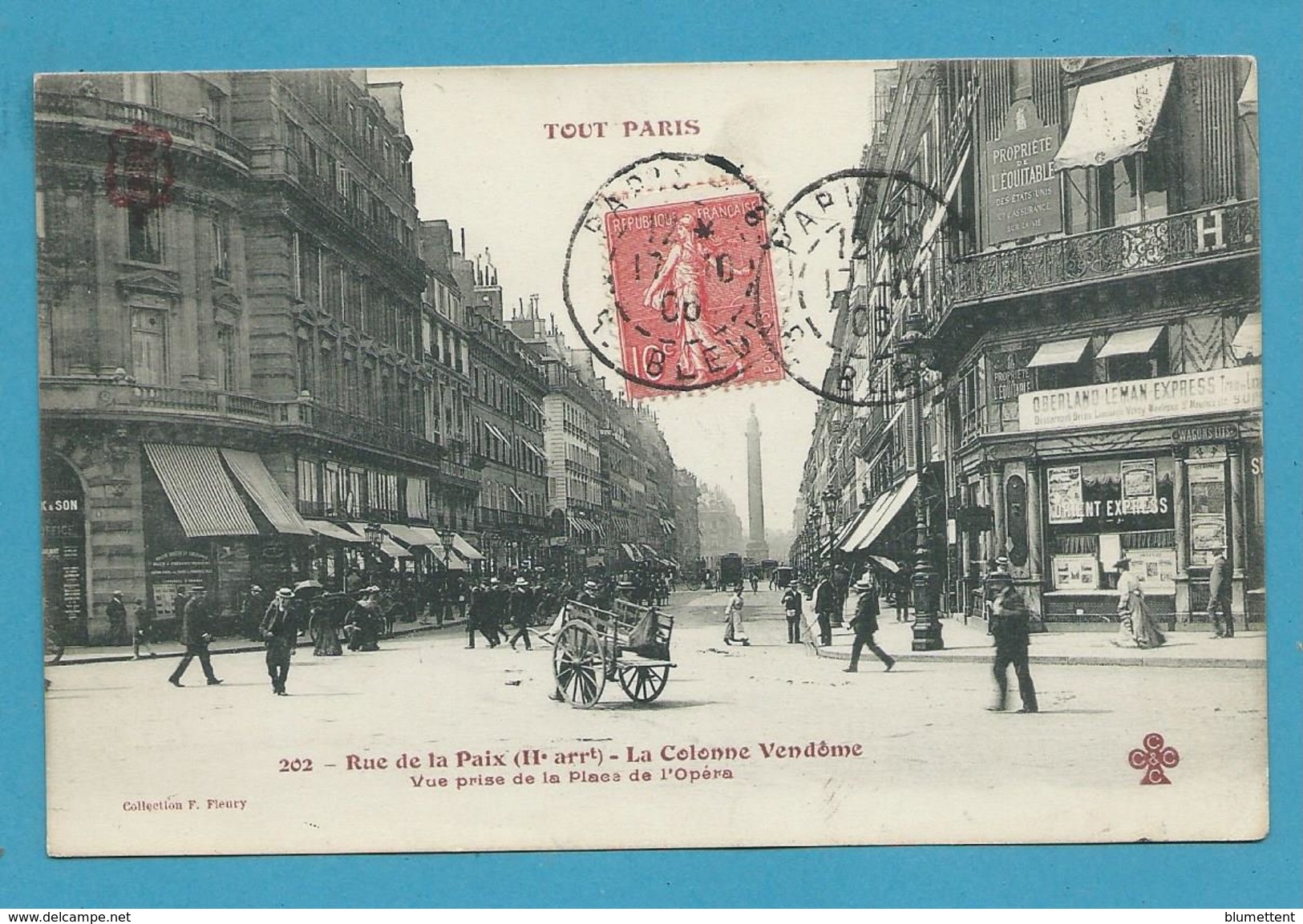 CPA TOUT PARIS 202 - Rue De La Paix (IIème Arrt.) Edition FLEURY - Arrondissement: 02