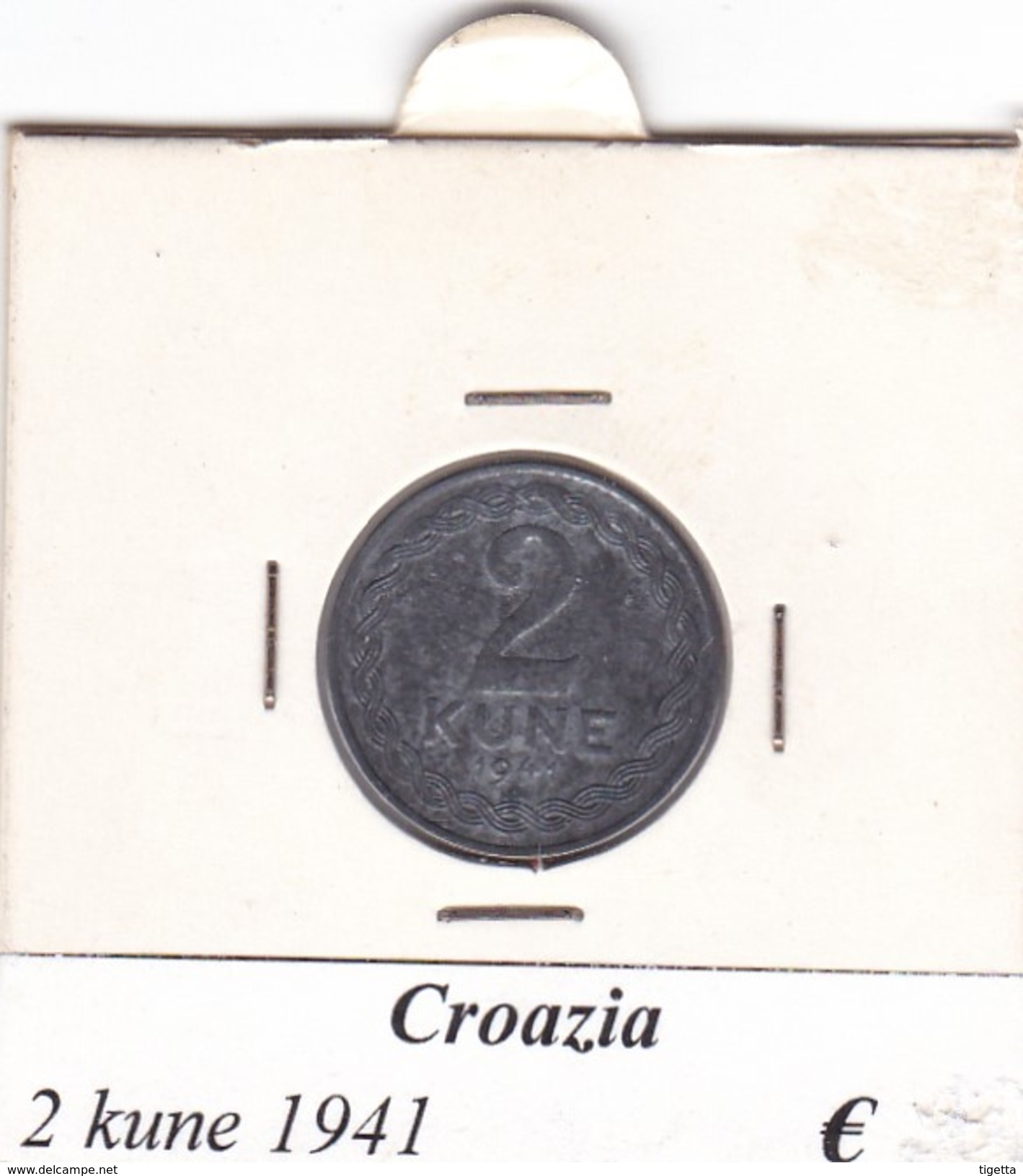 CROAZIA  2 KUNE 1941  COME DA FOTO - Croazia