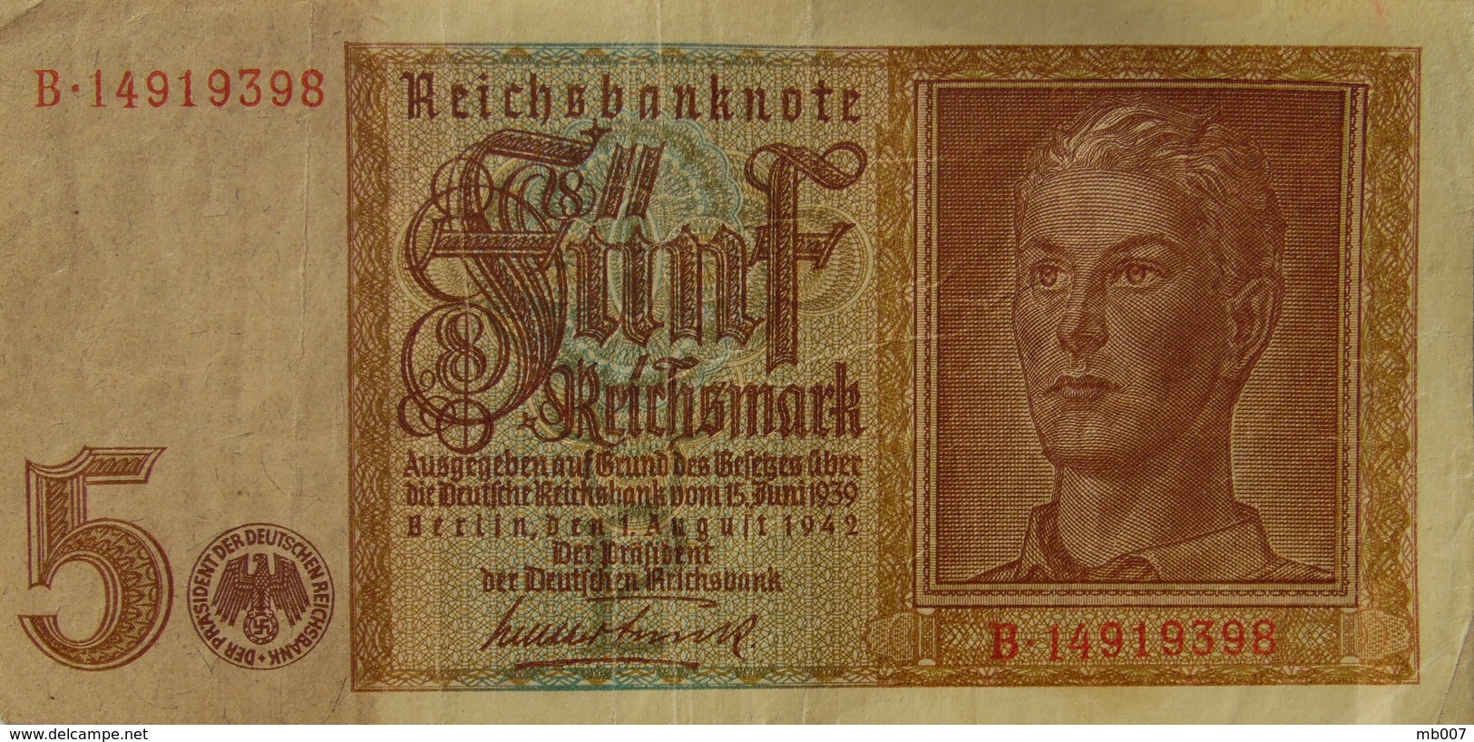 Allemagne - 5 Reichsmark - 1942 - 5 Reichsmark