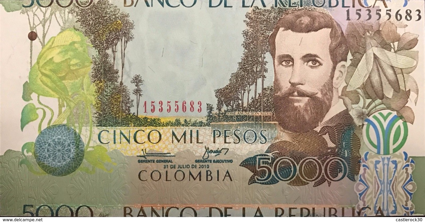 C) COLOMBIA, 5000 PESOS (ERROR) ON BOTH SIDES, 1PC UNC NEW - Colombia