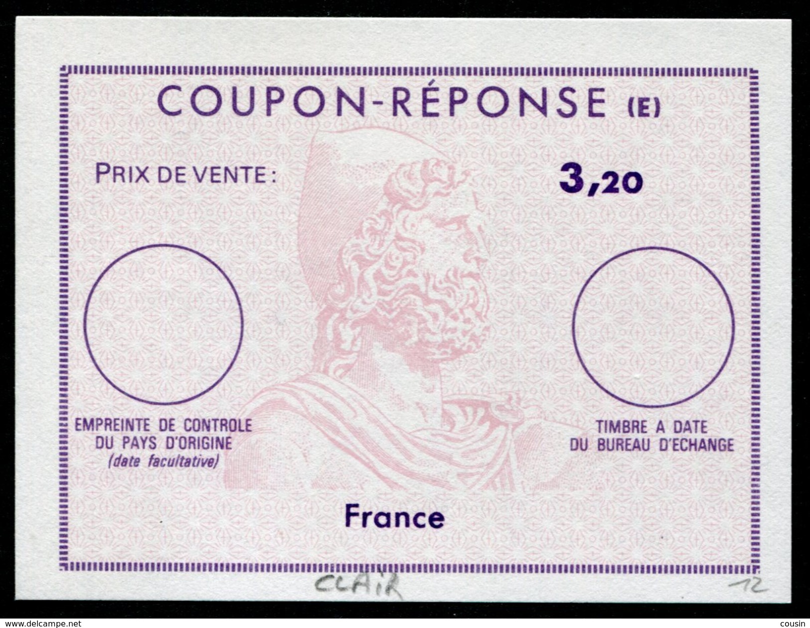 FRANCE  French Reply Coupon  /  Coupon Réponse Régime Français - Antwoordbons