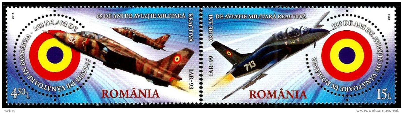 Romania - 2016 - Aviation Anniversaries - From Coanda To F-16 - Mint Stamp Set - Unused Stamps