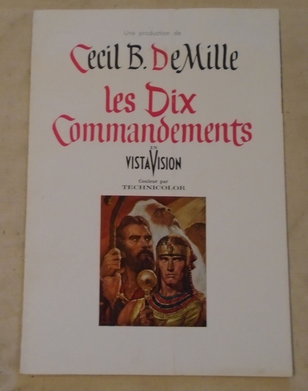 Programme Cinéma - Les Dix Commandements Avec Yul Brunner - 24 X 31 Cm - - Other Formats