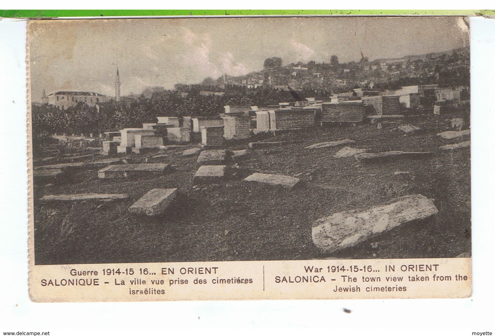 CPA-1918-GRECE-SALONIQUE-LA VILLE-VUE PRISE DES CIMETIÈRES ISRAELITES- - Greece